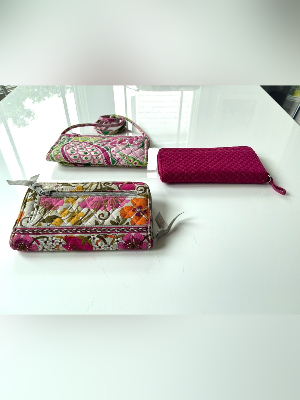 Vera Bradley Wallet & Crossbody Bundle - Set of 3 Floral, Paisley, Quilted Pink - Picture 3 of 9